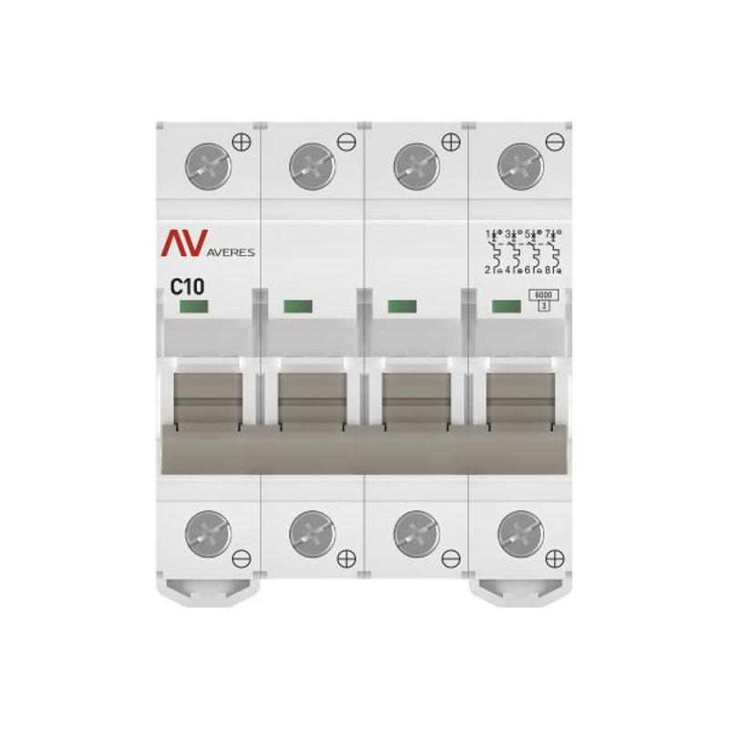 Выключатель автоматический четырехполюсный AV-6 DC 10А C 6кА AVERES | mcb6-DC-4-10C-av | EKF — миниатюра 14