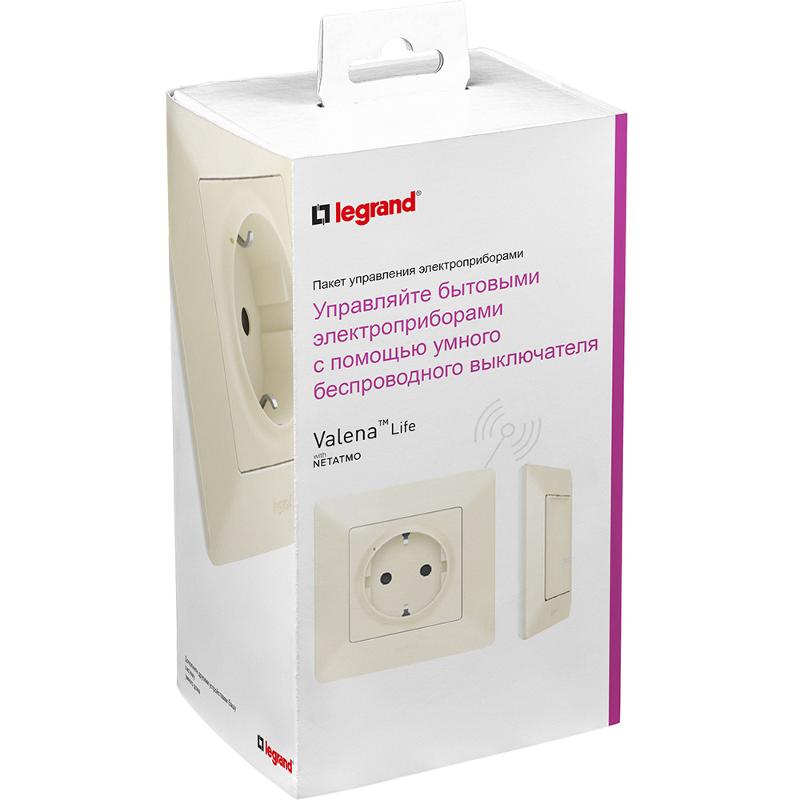 Пакет для управления быт. электроприборами Valena Life (розетка Умн. с/з 16А 230В+Умн. беспроводн. 1-кл. выкл.) сл. кость Netatmo — миниатюра 2