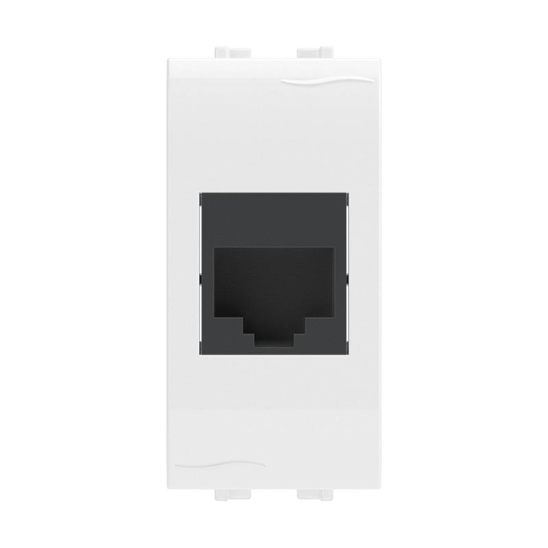 Компьютерная розетка RJ-45. кат.5E (разъем AMP). белая. 1мод. Brava | 76646B | DKC — DKC (ДКС)