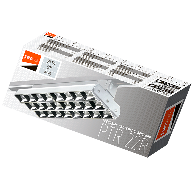 Светильник светодиодный трековый PTR 2260R 3S 60w 3000K 60° WH (белый) 280mm IP40 | .5039490 | Jazzway — миниатюра 3