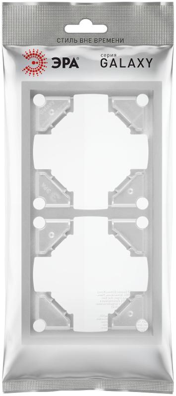 Рамка для розеток и выключателей Galaxy 15-5002-03 на 2 поста алюминий | Б0070846 | ЭРА — миниатюра 3