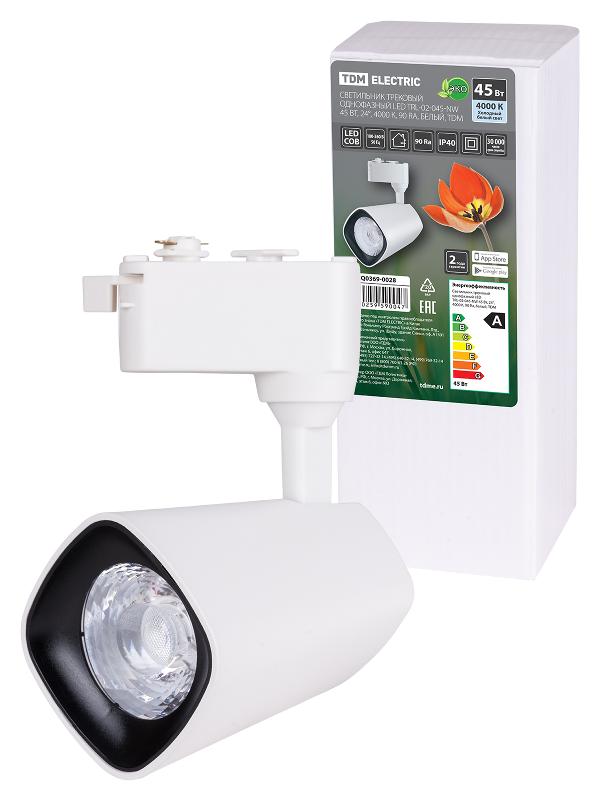Светильник трековый однофазный LED TRL-02-045-NW 45 Вт, 24°, 4000 К, 90 Ra, белый, | SQ0369-0028 | TDM — TDM ELECTRIC