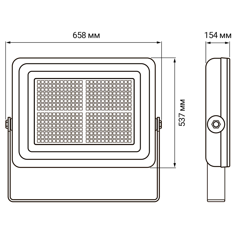 Прожектор светодиодный СДО PFL-S  600w 6500K 60° IP65 (плоский корпус) | 5001909A | Jazzway — миниатюра 2