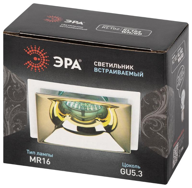 Cветильник встраиваемый декоративный KL102 WH/GD MR16 GU5.3 белый золото | Б0056352 | ЭРА — миниатюра 2