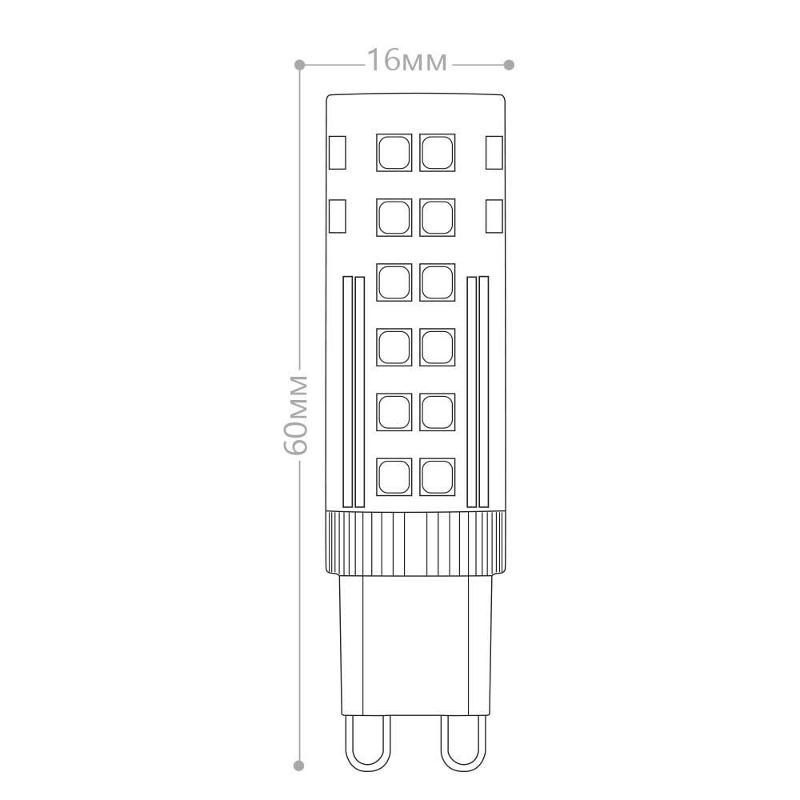 Лампа светодиодная LB-433 (7W) 230V G9 4000K 16x60mm | 25767 | FERON — миниатюра 3