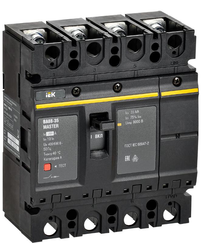 Выкл. авт. ВА88-35 4P 160А 35кА MASTER  | SVA30-4-0160-02 | ИЭК — IEK (ИЭК)