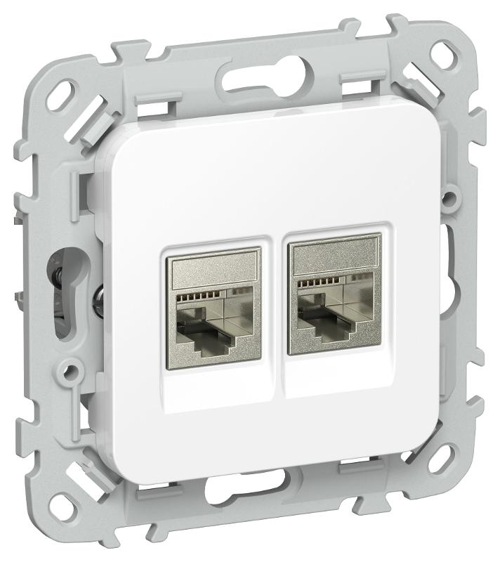 FLITE Розетка 2-ая RJ45/RJ11 кат.5Е/3 STP РКТ5е/3-2-1-ФлБ белый | FI-KT21-1-K01 | IEK — фото 1 | Sento