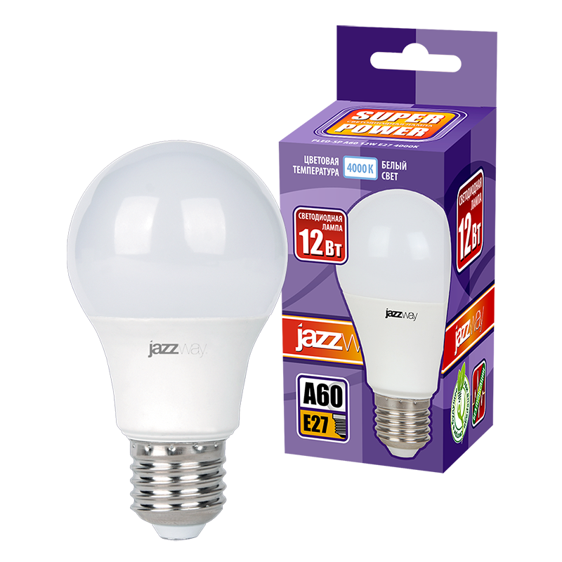 Лампа светодиодная PLED- SP A60 12w E27 4000K 230/50 | .5019607 | Jazzway — миниатюра 3