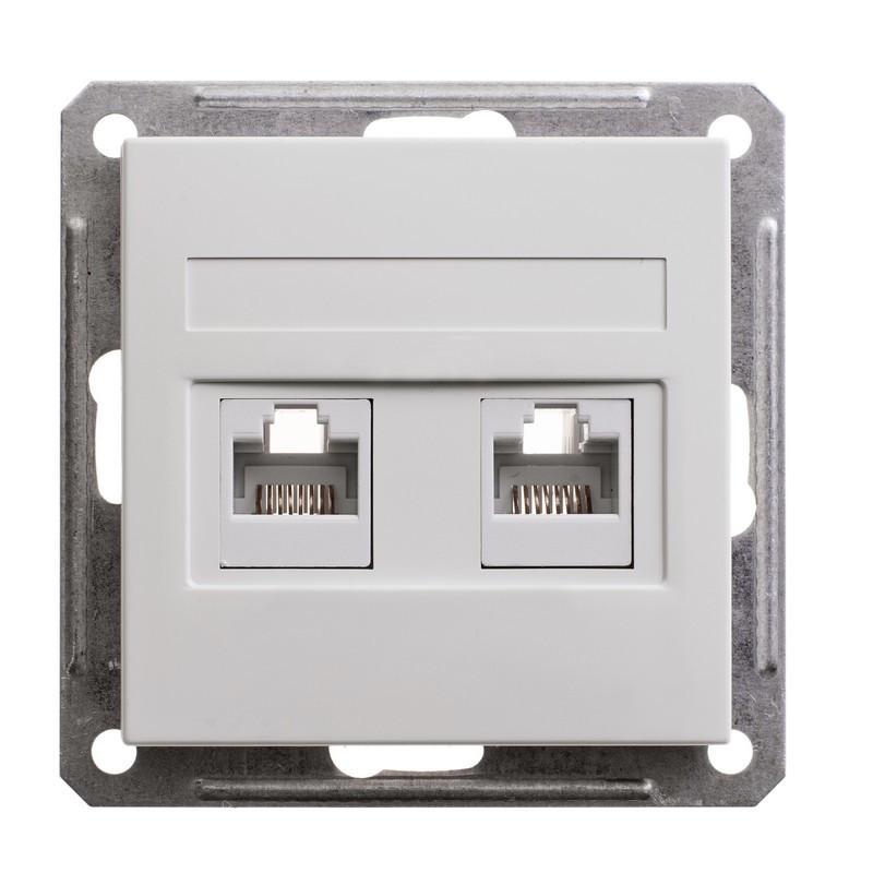 W59 Белый Розетка 2-ая ТЛФ + компьютерная 5е (RJ11+RJ45) | RSI-251TK5E-1-86 | SE — Systeme Electric