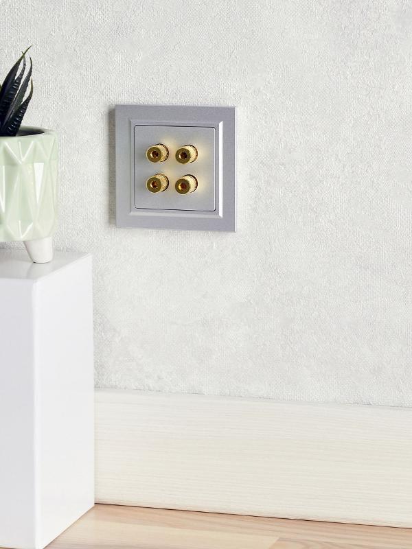 BRITE АудиоРозетка 4-местная РА10-БрА алюминий | BR-S40-K47 | IEK — миниатюра 14