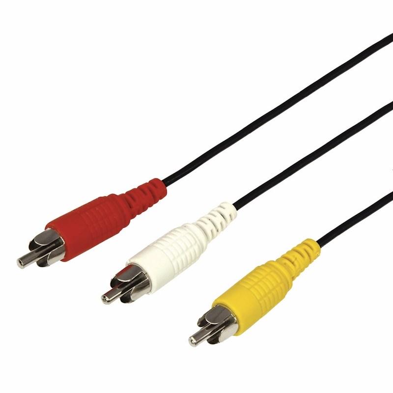 Шнур 3 RCA - 3 RCA, длина 1,5 метра, черный | 17-0202 | REXANT — REXANT