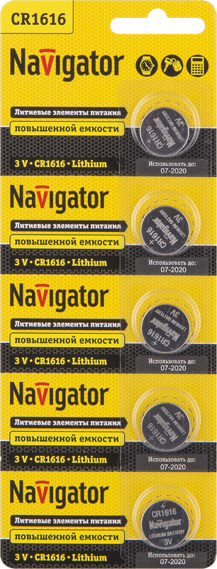 Элемент питания NBT-CR1616-BP5 | 94779 | Navigator — Navigator