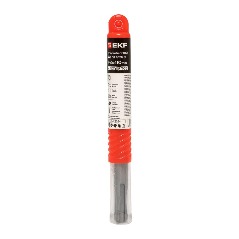 Бур по бетону SDS-plus 6х110 мм (4 резца)  Professional | db-6-110-4x4-ue | EKF — миниатюра 7