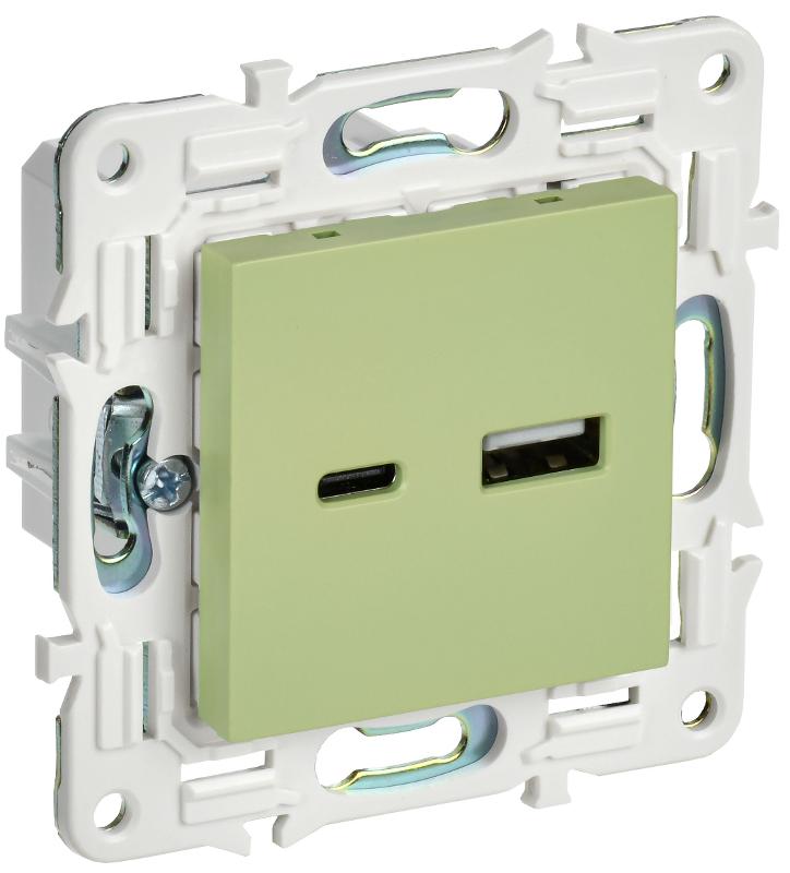 SKANDY Розетка USB A+C 18Вт SK-R13M мятный | SK-U22-018-K06 | IEK — IEK (ИЭК)