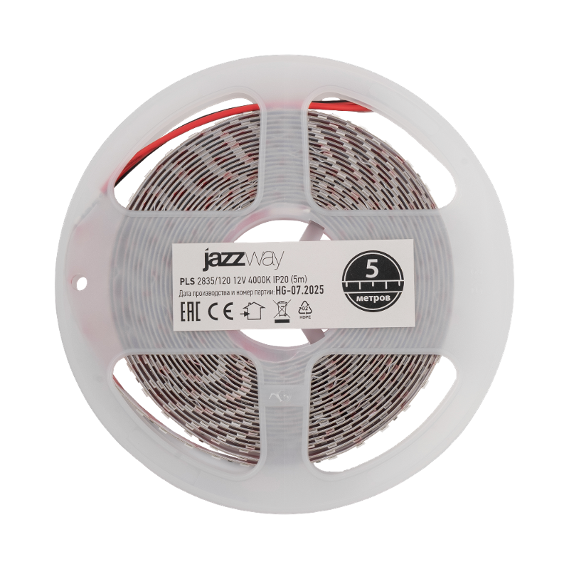 Лента светодиодная PLS 2835/120-12V 4000K IP20 5m (белый) | .5066373 | Jazzway — Jazzway