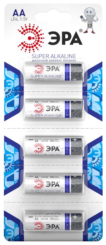 Батарейка щелочная (алкалиновая)  LR6-5BL Strip (60/600/16800) (AA)  | Б0014475 | ЭРА — ЭРА (Энергия света)