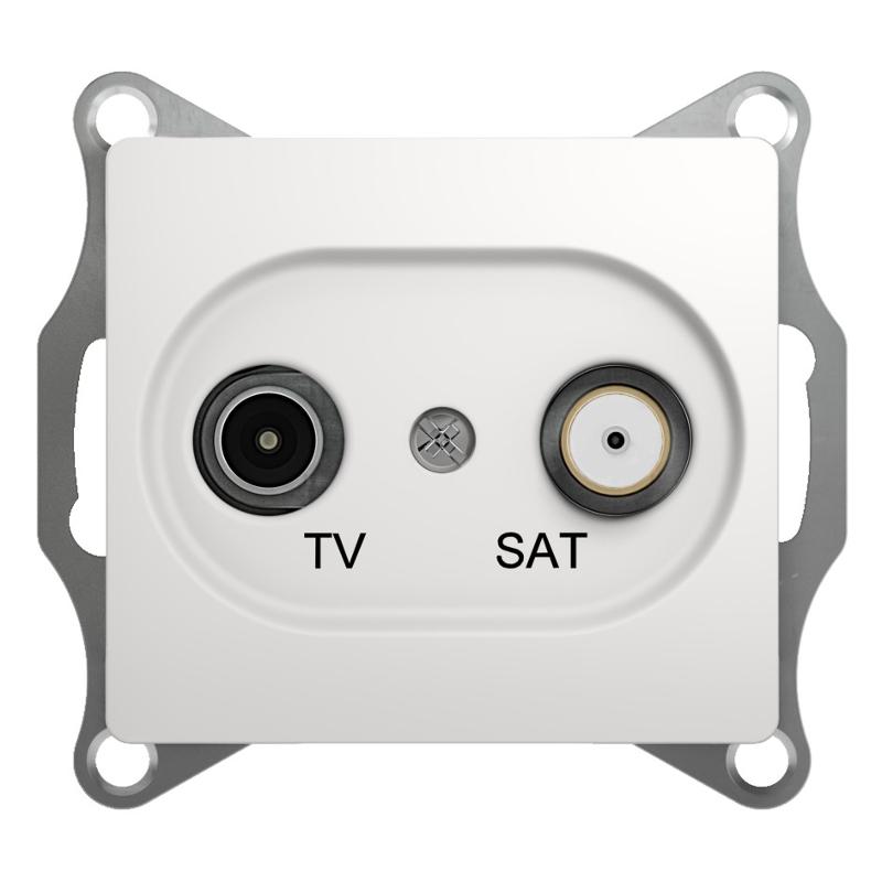 Glossa Белый TV-SAT Розетка проходная 4DB | GSL000198 | SE — Systeme Electric