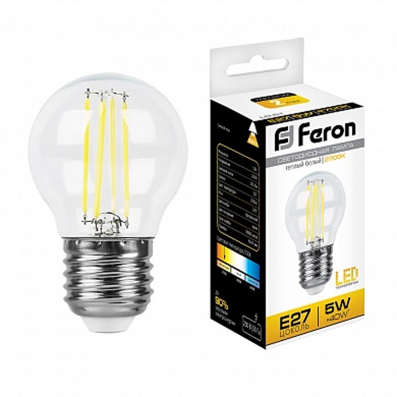Лампа светодиодная LB-61 Шарик E27 5W 2700K | 25581 | Feron — миниатюра 1