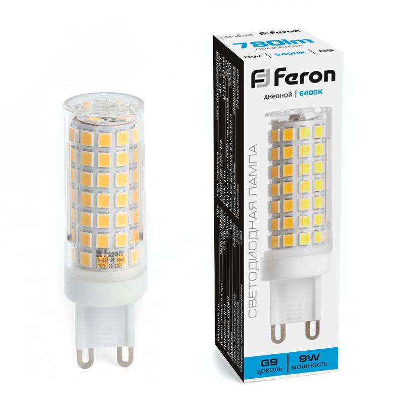 Лампа светодиодная, (9W) 230V G9 6400K JCD, LB-434 | 38148 | FERON — Feron