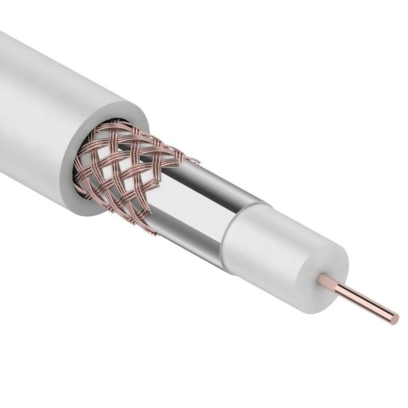 Кабель RG-59U+CU, (64%), 75 Ом, 305м., белый | 01-2651 | REXANT — миниатюра 1