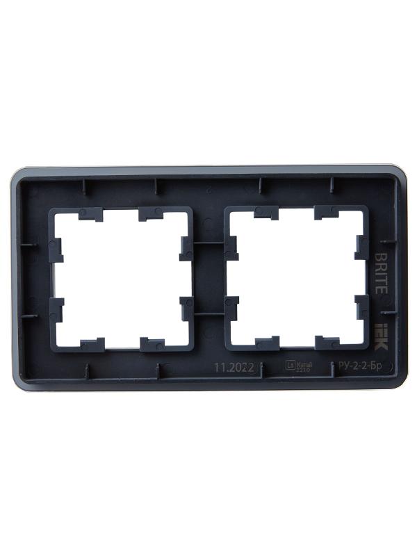BRITE Рамка 2-ая РУ-2-2-Бр стекло графит RE | BR-M22-G-41-K53 | IEK — миниатюра 3