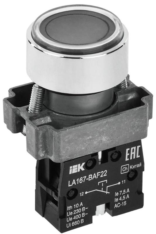 Кнопка LA167-BAF22 d=22мм 1р черная | BBT20-BAF22-2-22-67-K02 | IEK — IEK (ИЭК)