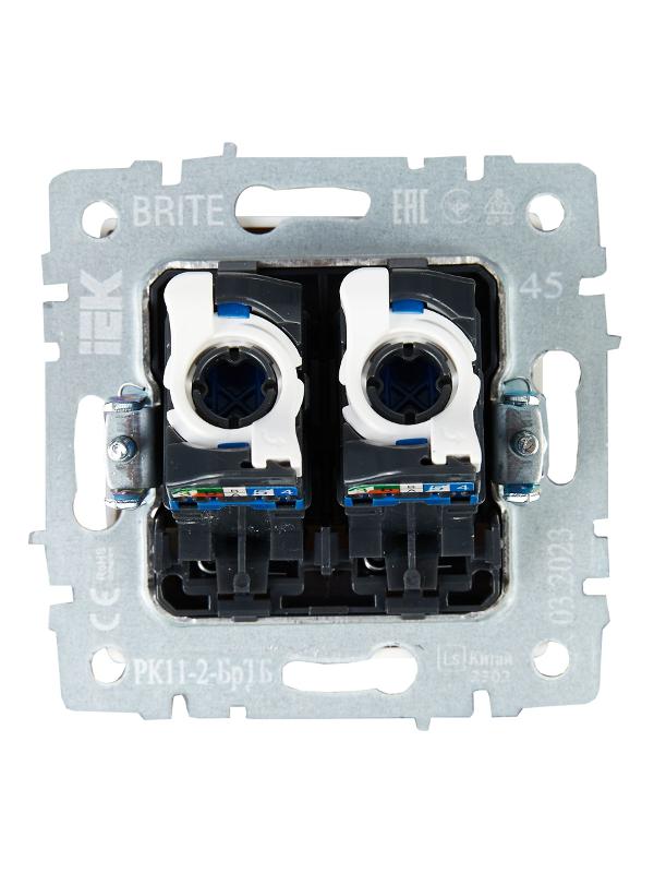 BRITE Розетка компьютерная 2-ая RJ45 кат.6 РК11-2-БрТБ темная бронза | BR-K20-2-K45 | IEK — миниатюра 4