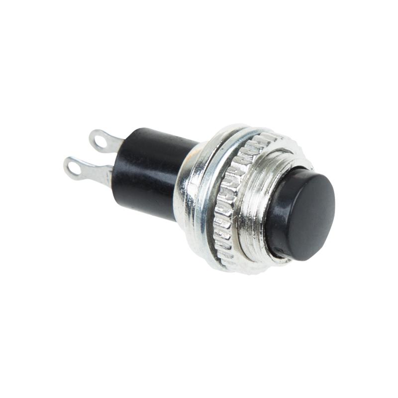 Выключатель-кнопка металл 220V 2А (2с) (ON)-OFF Ø10.2 черная Mini | 36-3330 | REXANT — фото 1 | Sento