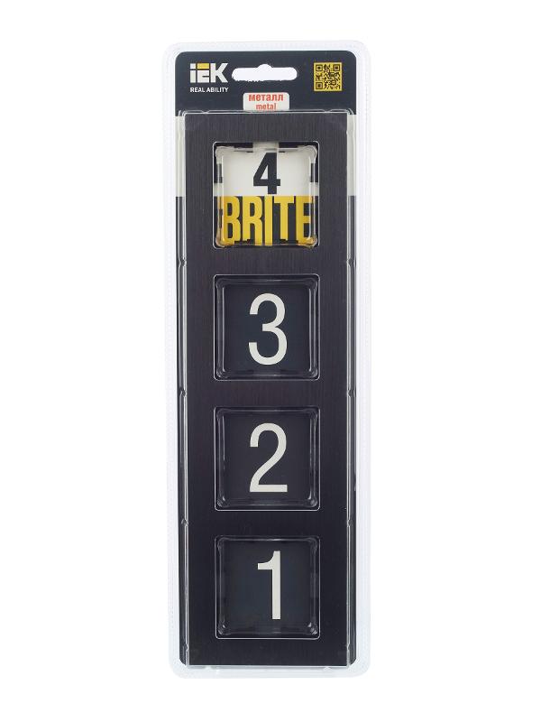 BRITE Рамка 4-ая РУ-4-1-БрЧ металл черный | BR-M42-M-K02 | IEK — миниатюра 5