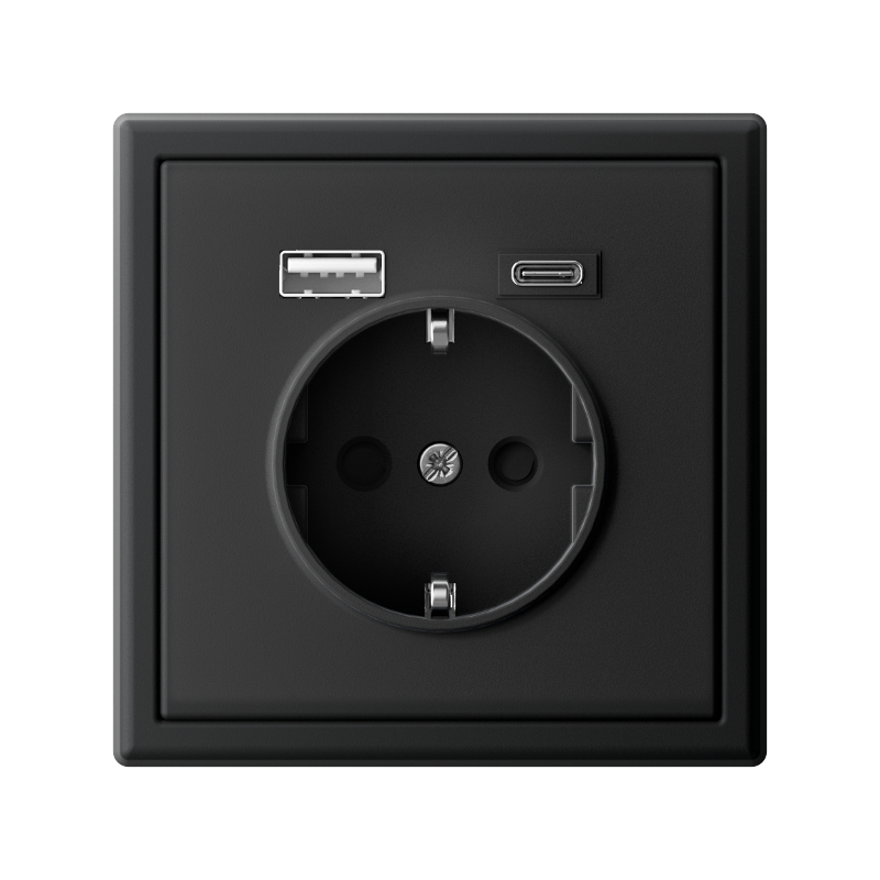 ArtGallery Карбон Розетка 16А с 2 USB A+C, 5В/2,4А/3,0А, 2х5В/1,5А, механизм | GAL001032 | SE — миниатюра 5