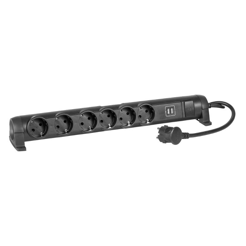 COMFORT Удл. У06К 1,5м 3х1,5мм2 16А USB A+C 20Вт черн. — миниатюра 2