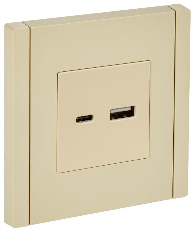 FORTE&PIANO Розетка USB A+C 18Вт FP451 ваниль | FP-U22-018-K10 | IEK — IEK (ИЭК)