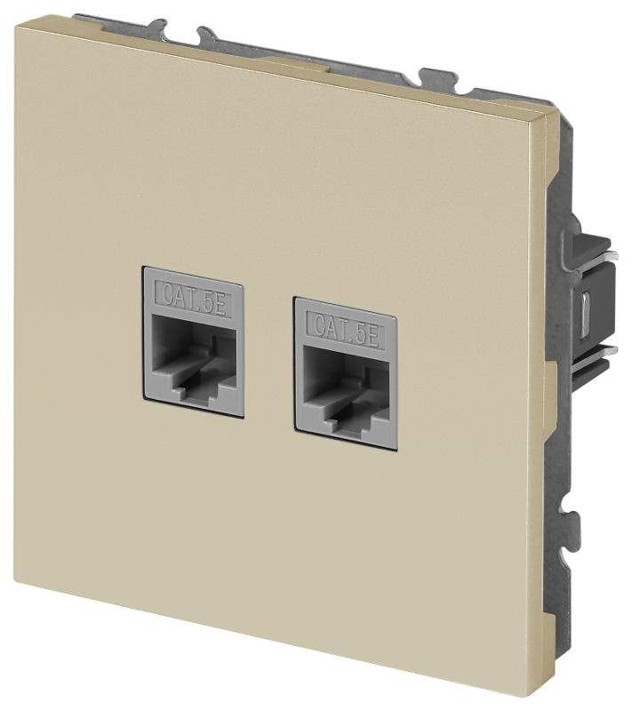 Розетка Galaxy 15-3108-04 информационная двойная 2XRJ45 IP20 шампань | Б0070762 | ЭРА — миниатюра 2