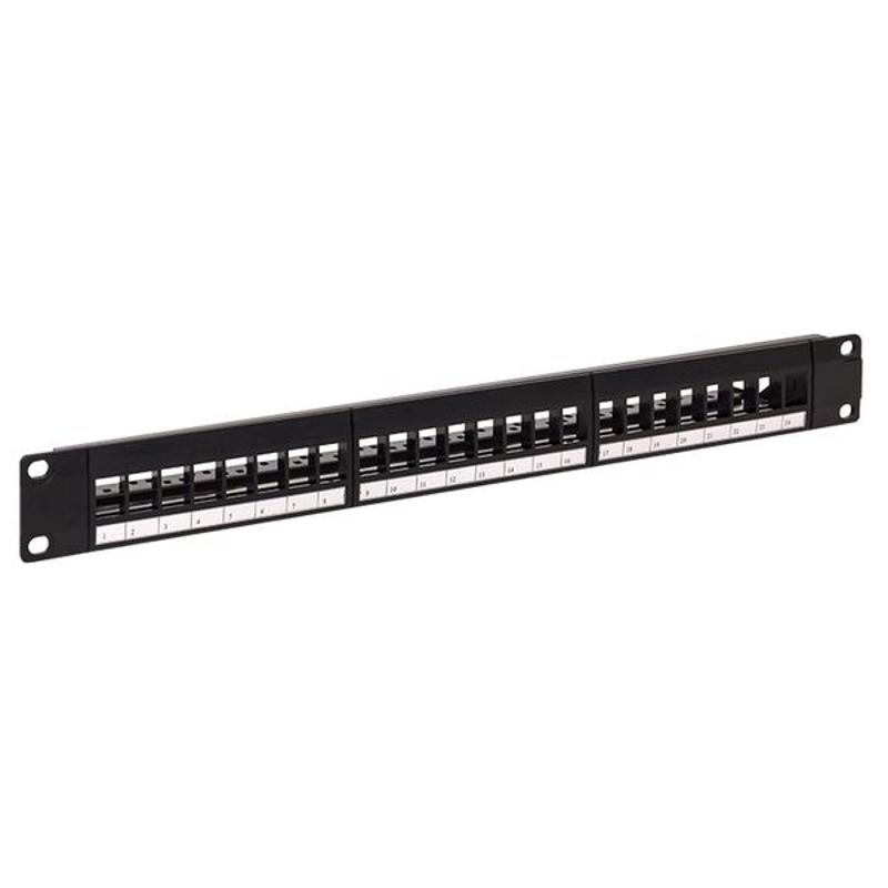 Патч-панель модульная TERACOM PRO 19'' 1U неэкранированная 24 порта с органайзером (пустая) | TRP-MODP-UTP-1U24 | EKF — EKF
