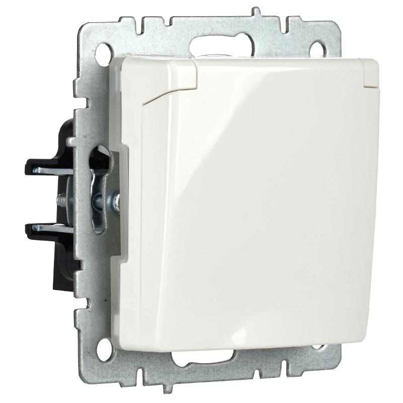 BRITE Розетка с заземлением со шторками с кр. 16А IP44 РСбш10-3-44-БрБ белый | BR-R16-16-44-K01 | IEK — миниатюра 5