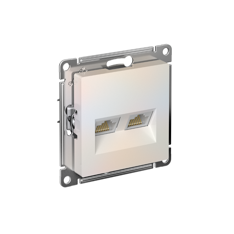 AtlasDesign Жемчуг Розетка 2-ая компьютерная RJ45+RJ45, кат.5E, механизм | ATN000485 | SE — Systeme Electric