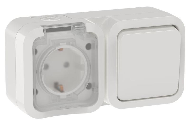 TORS Блок розетка + выключ. гор. 16А IP55 TS342 белый | TS-G10-6-55-V-K01 | IEK — IEK (ИЭК)