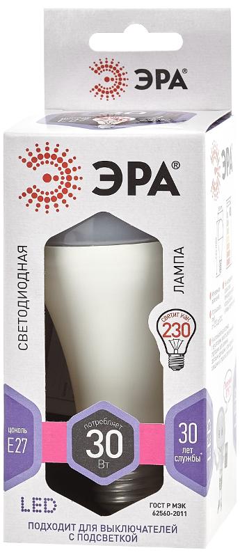 Лампа светодиодная LED A65-30W-860-E27 (диод, груша, 30Вт, холодный, E27) (10/100/1200) | Б0048017 | ЭРА — миниатюра 2
