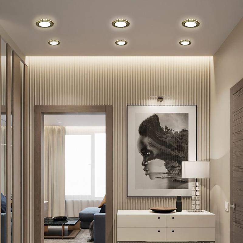 Светильник потолочный встраиваемый со светодиодной подсветкой 20LED*2835 SMD 4000K, 15W GX53, без лампы, прозрачный, золото CD4981 с др-ром в/компл |  — миниатюра 5