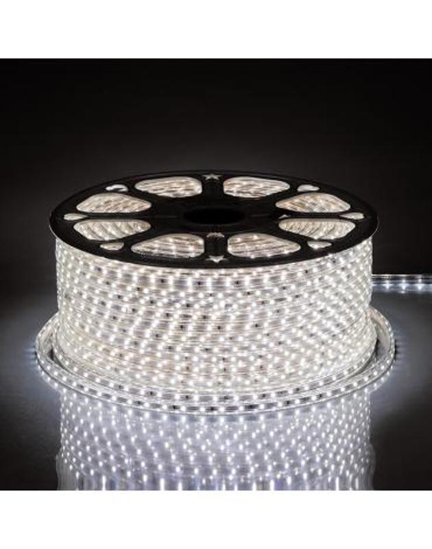 Лента светодиодная, 60SMD(2835)/m 4.4W/m 220V IP65 100m, 4000K , FERON LS704 с 2 сетевыми шнурами, 2 заглушками, 2 коннекторами,10 крепежами в комплек — фото 1 | Sento