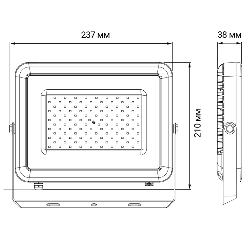 Прожектор светодиодный СДО PFL- S2 - 50w 6500K IP65 NEW (с клапаном) | .2853301D | Jazzway — миниатюра 2
