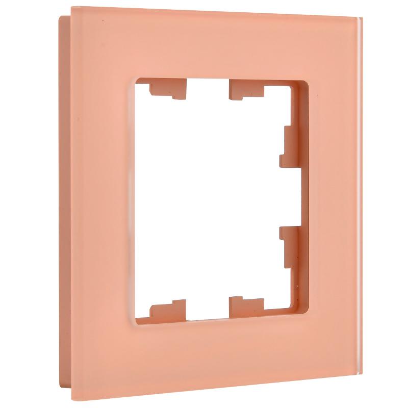 BRITE Рамка 1-ая РУ-1-2-БрП стекло персиковый матовый | BR-M12-G-31-K96 | IEK — миниатюра 3