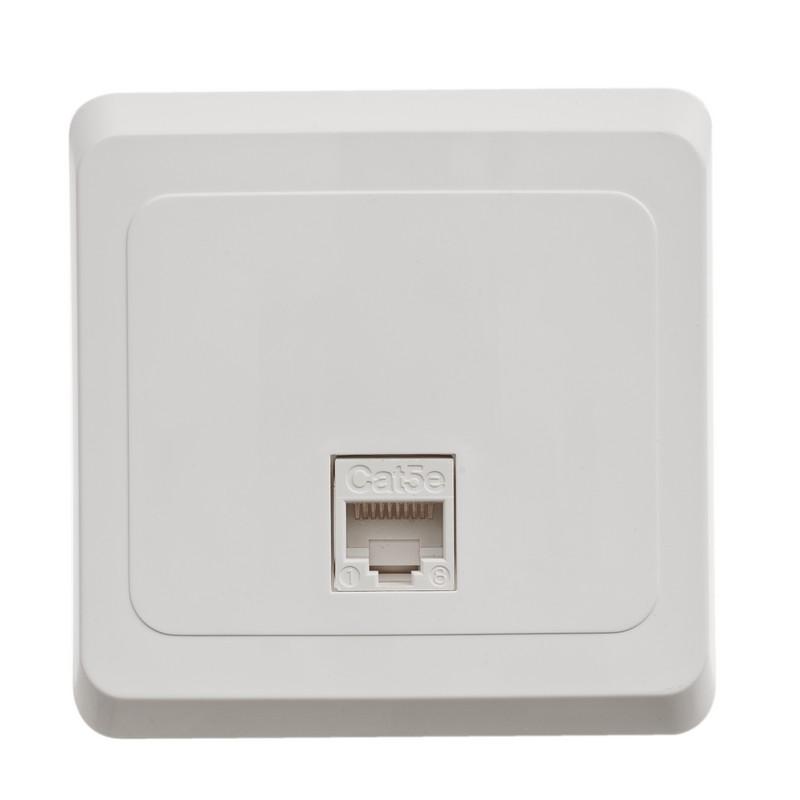 Этюд Белый С/У Розетка компьютерная 1-ая кат.5e (RJ45) | KOMC-001B | SE — миниатюра 3