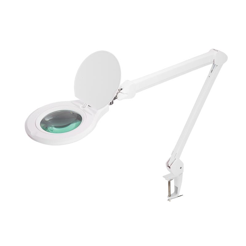 Лупа на струбцине , круглая, 5D, с подсветкой 72 LED, регулятор яркости, белая | 31-0532 | REXANT — REXANT