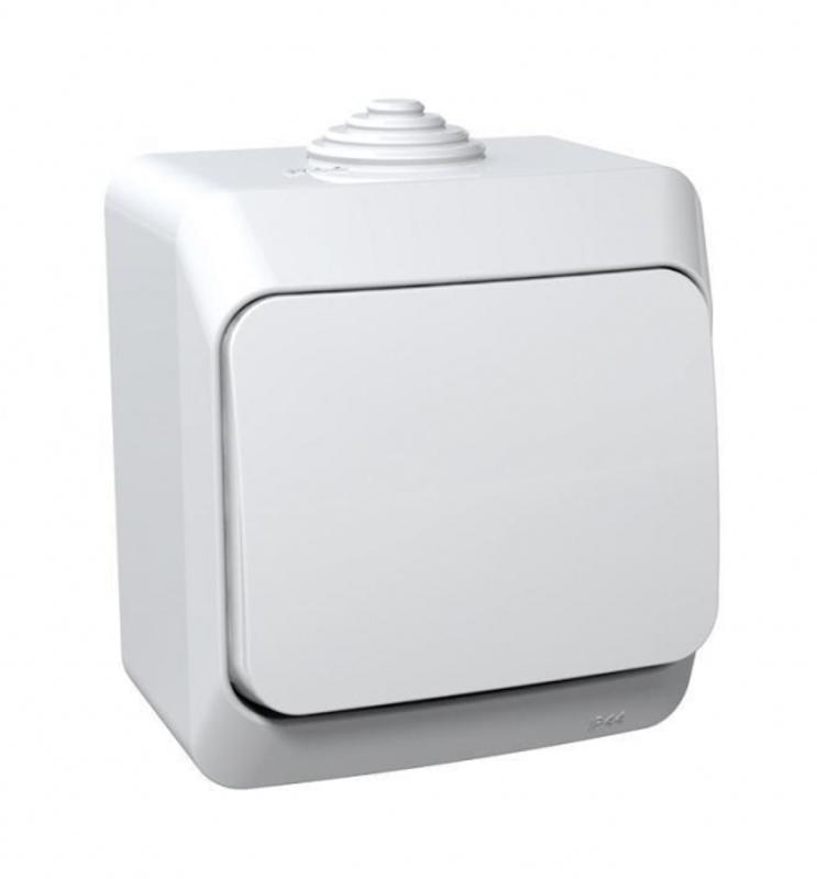 Этюд Белый О/У Выключатель 1-клавишный IP44 | BA10-041B | SE — Systeme Electric
