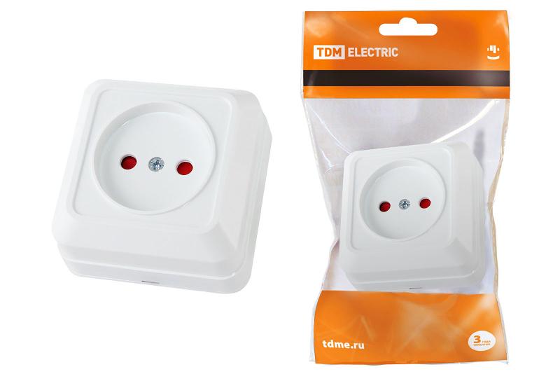 Розетка 2П открытой установки с з/ш IP20 10А, белый "Ладога"  | SQ1801-0059 | TDM — TDM ELECTRIC
