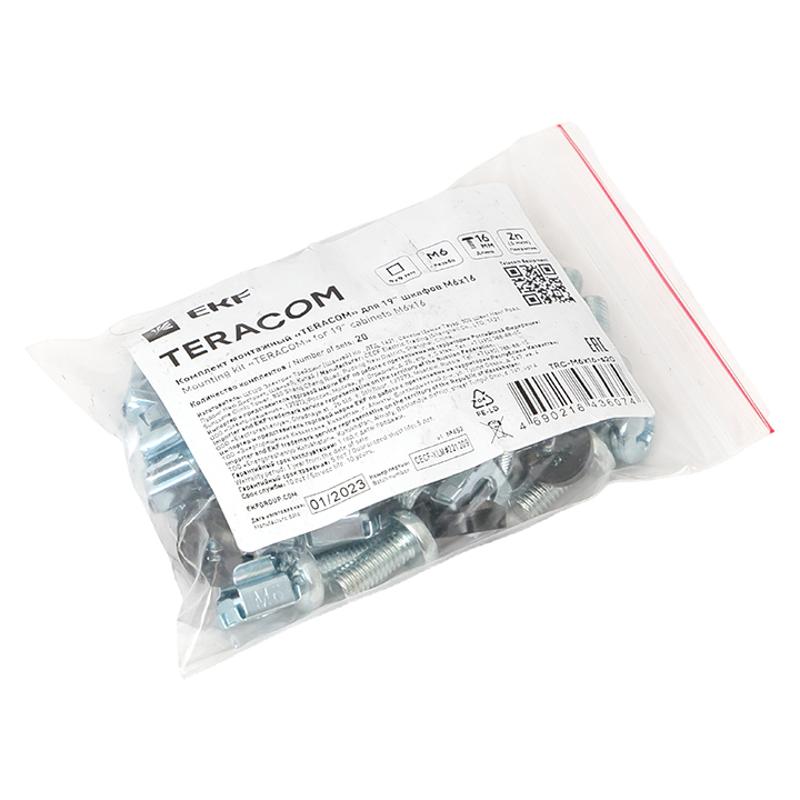 Комплект монтажный TERACOM для 19" шкафов М6х16 (20 компл.) | TRC-M6x16-s20 | EKF — миниатюра 3