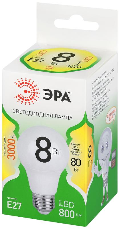 Лампа светодиодная  GREEN LINE LED A60-8W-830-E27 GL E27 8 Вт теплый свет | Б0067105 | ЭРА — миниатюра 5