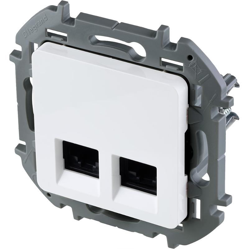 Inspiria Белый Розетка 2-ая компьютерная RJ45 С/У категория 6 UTP — миниатюра 3