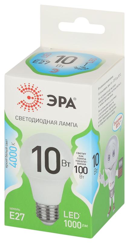 Лампа светодиодная  GREEN LINE LED A60-10W-840-E27 GL E27 10 Вт груша яркий белый свет | Б0067135 | ЭРА — миниатюра 5